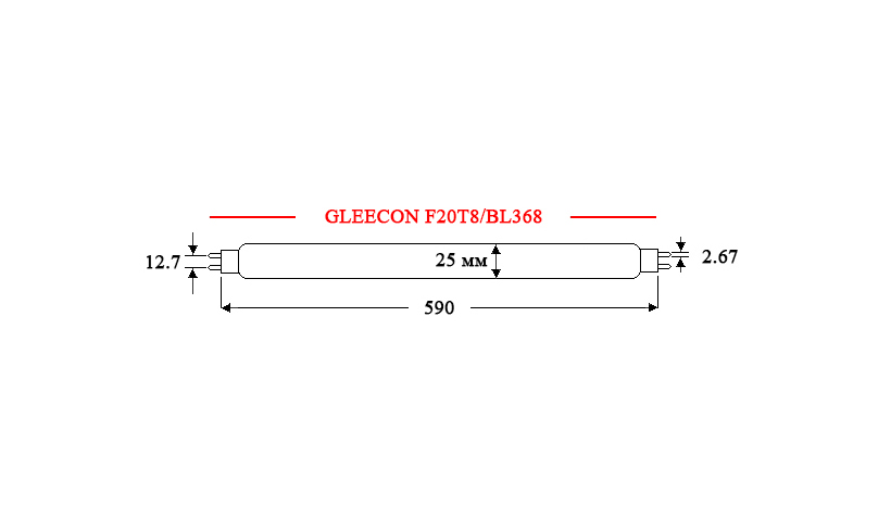 Ультрафиолетовая лампа GLEECON F20T8/BL368 — изображение 3