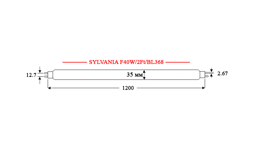 Ультрафиолетовая лампа SYLVANIA F40W/2Ft/BL368 (120 см) — изображение 2