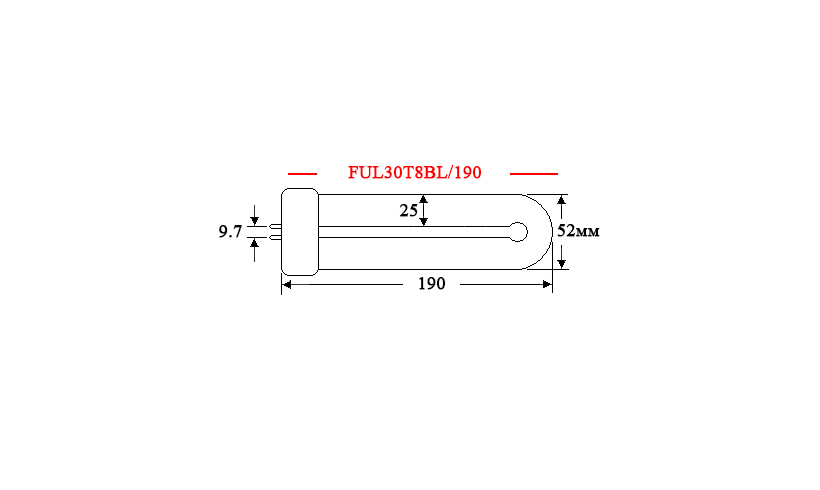 Ультрафиолетовая лампа FUL30T8BL/190 (LP 308) — изображение 2